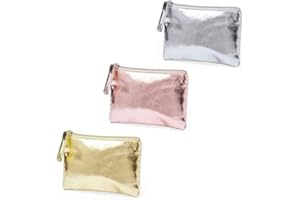 Publiclick® lote 30 monederos metalizados 12x8.5x0.5cm Ideal como Detalles de Bodas, Bautizos, Comuniones, Fiestas de Cumpleaños Originales, mixto o color unico (Mixto 3 color)