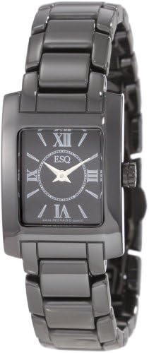 ESQ BY MOVADO WOMEN'S BLACK CERAMIC BAND &amp; CASE QUARTZ ANALOG WATCH 07101386