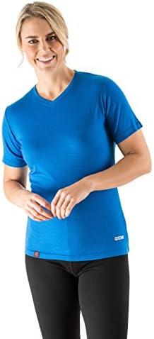 EDZ Merino Wool Women's Thermal Base Layer T-shirt Blue (14 (37-38" Bust))