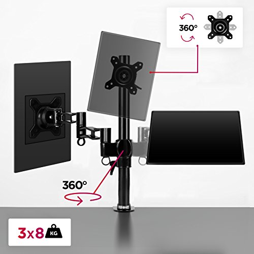 Duronic DM353 Monitor-Tischhalterung drei einen LCD/LED Computer Bildschirme / Fernsehgeräte mit Neig und Rotierfunktion - 6