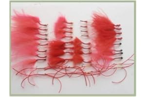 TROUTFLIES UK MIXED PACKS Blood worm Trout Fishing Flies, 40 Per Pack, Mixed Variety, For Fly Fishing