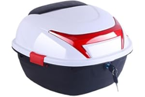 CACHPIB 32L Motorbike Top Box for Motorcycle Trunk with Lock for Storage Helmet, Waterproof Luggage Case Tour Tail Case Top Box for Motorcycle Scooter Moped
