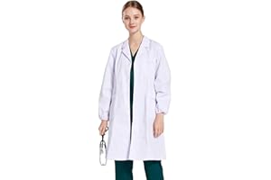 Bata Lab Cator Blanca Manga Larga - Disfraz Medico para Enfermera y Estudiante