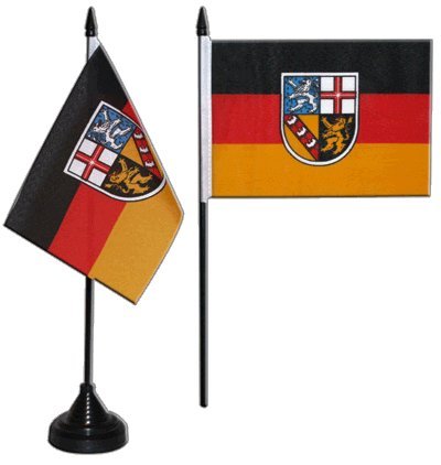 Preisvergleich Produktbild Flaggenfritze® Tischflagge Deutschland Saarland 10x15 cm
