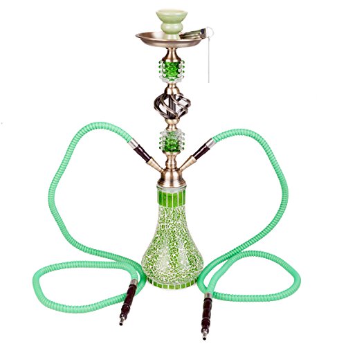 DXP Shisha 2 Sortie Tuyau ou tube 55 cm Chicha Hookah Narguile vase Fumeurs Vert JYH04