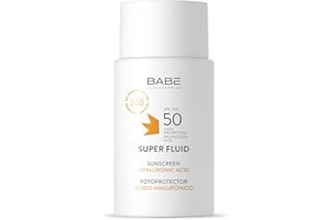 BABE Laboratorios Babé - Super Fluid Fotoprotector SPF 50 | Filtr przeciwsłoneczny | Wodoodporny | Wszystkie rodzaje skóry | Fotoaging | Ochrona przed promieniowaniem słonecznym | 50ml