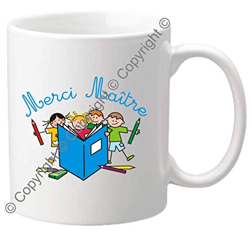 Mug Merci MAITRE - Le Cadeau Original de Fin d'Année Scolaire. L'école est finie ! Vive les Vacances !