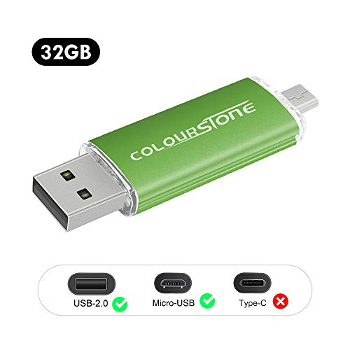OTG USB 2.0 Flash Drive Colourstone Micro USB 2.0 OTG Para Flash Drive androide verde Smartphones Tablets PCs 32 GB USB