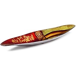 Moycor 9240 Arizona - Bandeja Cristal, Ovalo, Marrón/Dorado/Rojo, 46x14x3.5 cm