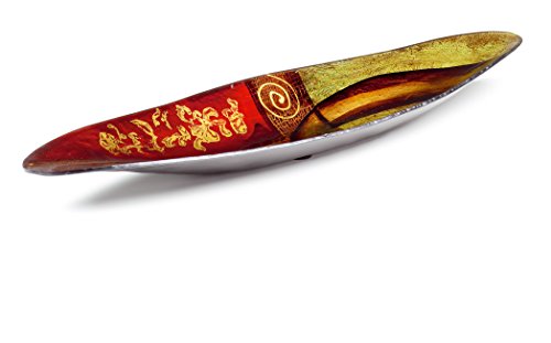 Moycor 9240 Arizona - Bandeja Cristal, Ovalo, Marrón/Dorado/Rojo, 46x14x3.5 cm