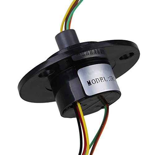 BQLZR 1.73Inch Flang Durchmesser Schwarz 6 Draehte 240VAC / DC Metall 250rpm 2A Industrietestausruestung Kapsel Schleifringleiter - 2