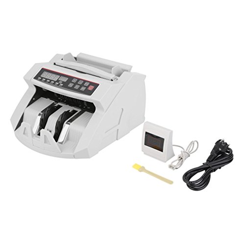 Preisvergleich Produktbild Hehilark Geldzählmaschine Geldzähler Geldprüfer Geldscheinzähler Banknotenzähler (Weiß)