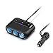Produktbild Eletrand USB C Car Charger Cigarette Lighter Splitter Adapter 3 Socket Type C Multi Power Outlet 12V/24V 120W DC with LED Voltmeter On Off Switch Dual USB Port for Mobile Phone Tablet GPS Dash Cam