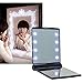 Women Ladies Make Up Cosmetic Compact Portable Folding Pocket Mirror with 8 Led Light Black