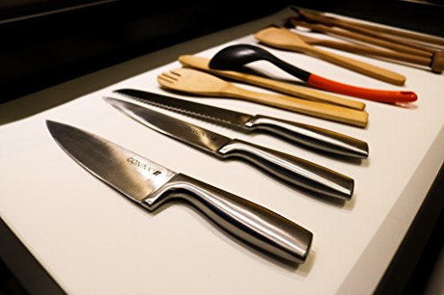 Schubladeneinlage / Antirutschmatte fur Küchenschublade. Weiß 150*50 cm zuschneidbar – 4-teiliges Set – Schubladenmatte geräuschdämpfend - 4