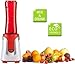 Produktbild Smoothie Maker, roter Multimixer mit 2 Trinkflaschen, Saft-Maker, Standmixer, mixen direkt in der Trinkflasche (Flasche ideal für unterwegs)