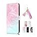 Price comparison product image E-Panda iPhone 7 8 Case Wallet Marble Creative Personalized Design PU Leather Folio Flip Protective Case Cover with Card Holder Stand Support Function - Pink green