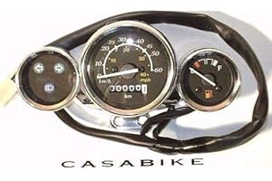 CASABIKE Roller Tacho Komplett 50 ccm Tachometer Tachoeinheit Cockpit Motorroller Retro