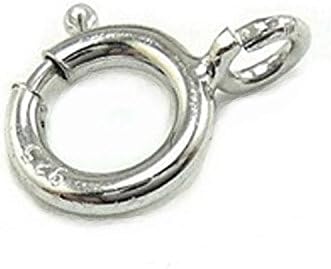 YDT 925 Sterling Silver Bright Spring Open Ring Clasp for Bracelet Necklace Chain Jewelry Making 6mm 10pcs