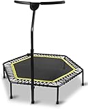 Mr.T / trampoline intérieur Fitness rebondeur trampoline avec T-Guidon réglable |Calme et Bounce sécuritaire for les enfants adultes rebondeur trampoline avec coussin de sécurité for Home Office, Max.