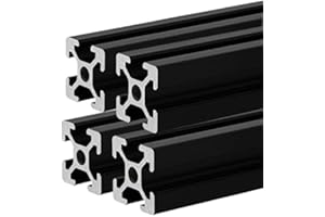 AXIS GLASS 4pcs 400 mm 2020 Aluminium Profile Extrusion Frame European Standard Anodised Black Linear Rail for 3D Printer and CNC DIY Laser Engraving Machine
