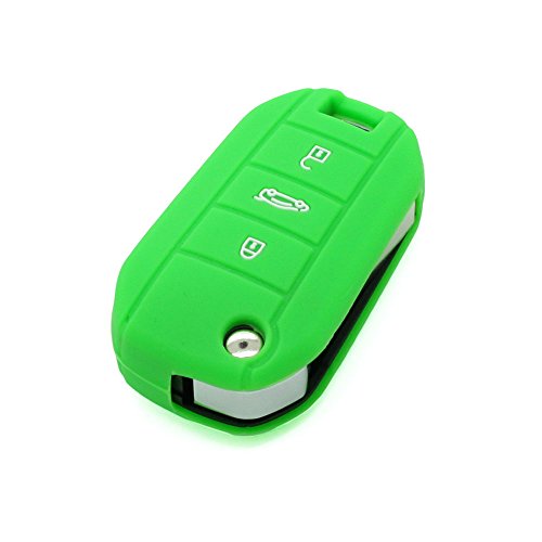 fassport carcasa de silicona Skin Chaqueta Fit para Peugeot 3 botones flip remoto clave CV3300