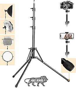 Amazing Products 7 Feet Big Tripod Stand for Mobile and Camera Adjustable Aluminium Alloy Big Tripod Stand Holder,Photo/Video Shoot,Instagram Reels/YouTube Videos with Mobile Clip Holder Bracket