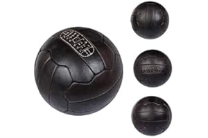 ORYX SPORTS Balón de fútbol vintage - Balón de fútbol de piel envejecida - marrón oscuro, tamaño 5