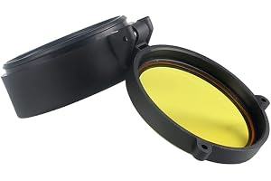 Objektiv för gevärskikare， 1 st 30-69 MM gul genomskinlig kikarsikte linsskydd Flip Up Quick Spring Protection Cap Objektivlock for Airsoft Gun Caliber