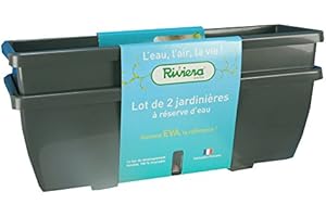 CBOUTIC Riviera-Lot DE 2 JARDINIERES EVA 57 Gris Anthracite