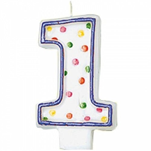 Amscan 9900775 7,5 cm Polka Dot Zahl 1 Geburtstag Kerze