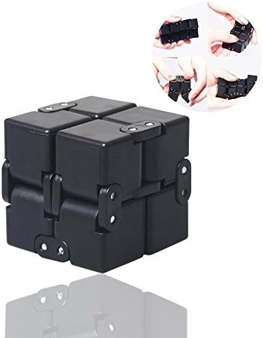 Infinite Cube Stress Relief and Anxiety Toys for Children and - Time Toys Infinity Cube for ADD, ADHD, Anxiety and Autism Adult and Child Cube (Black)