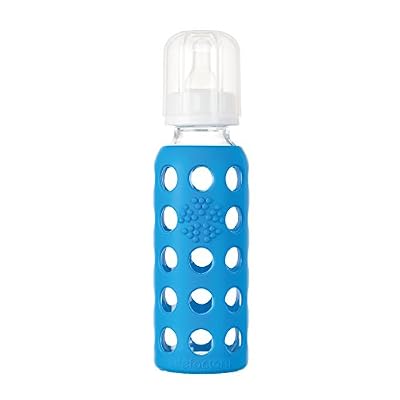 Lifefactory Biberon en Verre/Silicone Bleu Océan 250 ml