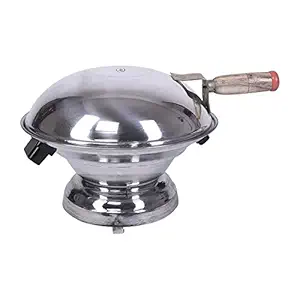 Arihant Industries Bati and Pizza Maker Compatible with Glass Top Stoves (Silver)