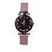 Produktbild ADAHX Ladies Wrist Watch, Fashion Analogue Quartz Watches Magnetic Mesh Band Starry Sky Dial Simulated Diamond Wrist Uhren für Wasserdichte Damenuhren,Brown
