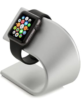 Arktis Apple Watch Ladestation Alu Ständer Halterung Tischständer silber