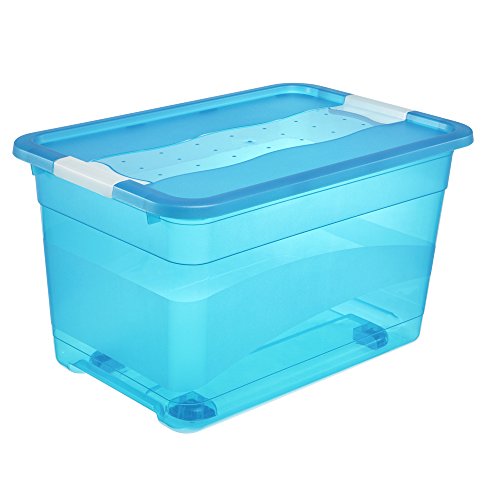 OKT 10943632000 Kristallbox mit Rollen 52 L, blau / transparent - 2