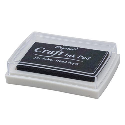 SODIAL R  Cojin de tinta almohadilla de tinta negra Sello de goma Artesania de huellas dactilares no toxico bebe seguro