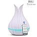 Produktbild HPCZZ Aromatherapie Luftbefeuchter Mit Fernbedienung Weiß Holzmaserung Aromaöl Diffusor Luftreiniger 7 Farben Optionen Lampe Für Home Spa 400Ml