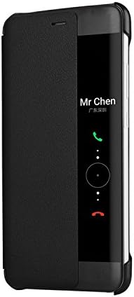 Ambaiyi Flip Leather Case Window View Smart Cover for Huawei P10 Plus , Black