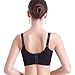 UTOVME Women Maternity Nursing Lace Clip Down Underwire Adjustable Breastfeeding Bra,Black