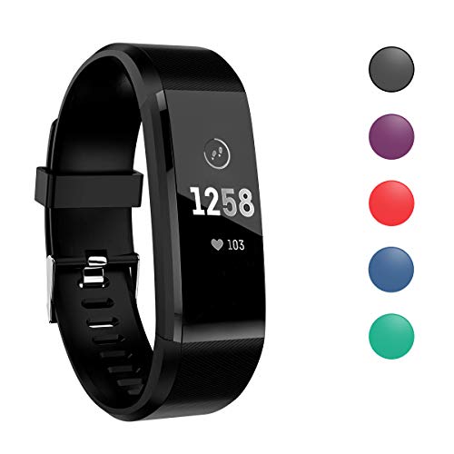 ATETION Fitness Tracker, Fitness Tracker Pedometer Watch with Slim Touch Screen and Wristbands, Wearable Activity Tracker as Step Counter Sleep Monitor for Women Men Kids (Black)