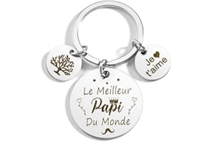 ZKIUOA Cadeau Fete Des Grands Peres Cadeau Papy Porte Clef Grand Pere Idee Cadeau Grand Pere Noel Porte Clef Papy Cadeau Fête Des Grands Pères Idee Cadeau Anniversaire Papy Cadeau Noel Papi Original