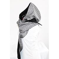 Kapuzenschal (lang) grau-meliert/schwarz