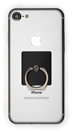 MyGadget Fingerhalterung für Smartphone - Aluminium Fingerring für Einhandbedienung Fingerhalter Halterung für u.a. iPhone , Samsung Galaxy (Schwarz)