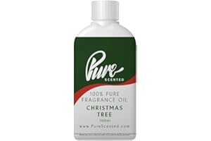 Pure Scented 100ml Fragrance Oil - 550+ Scents, Vegan & Cruelty-Free, for Candles, Soaps, Diffusers, Cosmetics, Wax Melts & DIY Crafts (1 x 100ml, Christmas Tree)