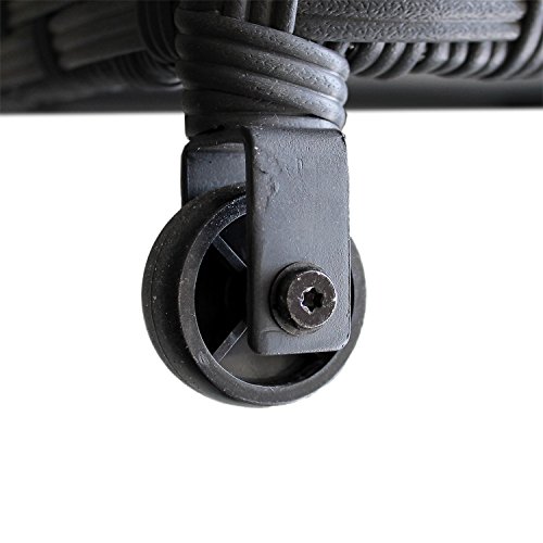 WOHAGA® Gartentruhe Gartenbox Auflagenbox Kissenbox Aufbewahrungsbox Aufbewahrungskiste Kissentruhe – Rollbar, Gasdruckfeder, 134x56xH65cm, Poly Rattan, Schwarz - 6