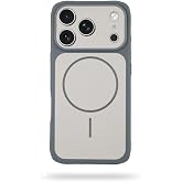 Mopal iPhone 14 Pro Max Uyumlu MagSafe &Ouml;zellikli Kamera Korumalı iPhone 17 D&ouml;n&uuml;şt&uuml;r&uuml;c&uuml;l&uuml; Mayıs Telefon Kılıfı - Mavi (Gri, iP