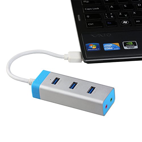 i-tec USB 3.0 HUB 3 Port Metal with Audio Adapter für Notebook Ultrabook Tablet, Windows Mac Linux - 4