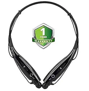 Aron HBS - 730 Wireless Bluetooth In Ear Neckband Headphone with Mic (Black)